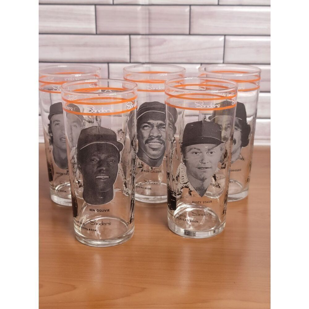 Set of 5 Vintage MLB Drinking Glasses